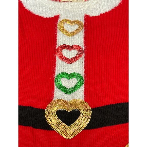 CCC Margaux & Lexi Girls Red Holiday Dress Gingerbread Appliqués Heart Buttons L - Picture 7 of 8